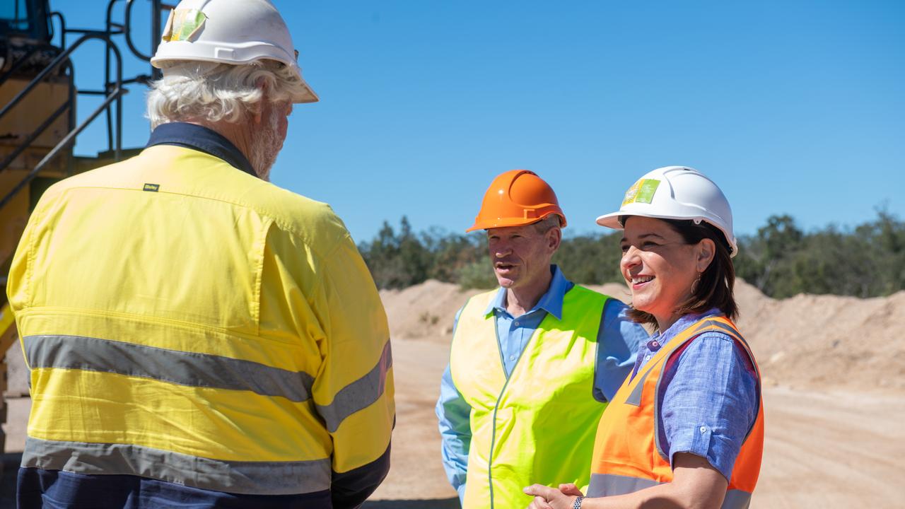 LNP Opposition leader Deb Frecklington with Member for Lockyer Jim McDonald at Rock Trade Industries Helidon. PHOTO: ALI KUCHEL