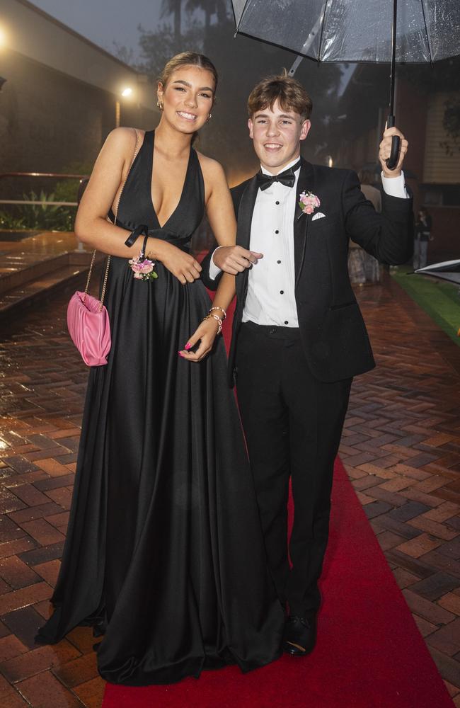 Danni Griffin and partner Jordan Taylor at Fairholme College formal, Wednesday, March 27, 2024. Picture: Kevin Farmer