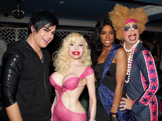 American Idol Runner Up Adam Lambert, Amanda Lepore, Kelly Rowland, Joyce Maynge at a Mardi Gras VIP Party at Kit &amp; Kaboodle in Kings Cross.