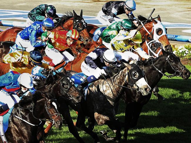 Moonee Valley Races - Cox Plate Day, Race 8 - Cox Plate 2014m, Ryan Moore onboard Adelaide wins from Silent Achiever and Fawkner. Melbourne. 25th October 2014. Picture : Colleen Petch.