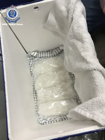 1kg of the drug ice was allegedly found inside plastic eskies. Picture: NSW Police