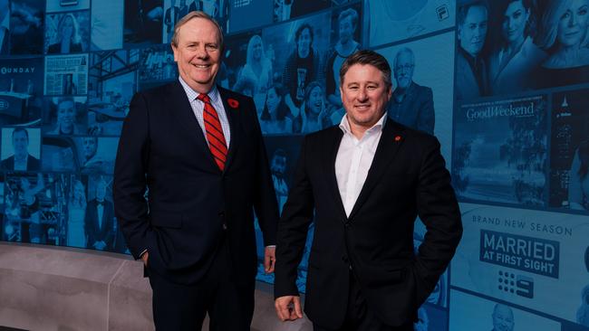 Nine Chairman Peter Costello and CEO Mike Sneesby.