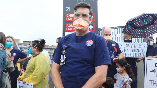 Nurse David Russell outside Westmead Hospital. John Feder