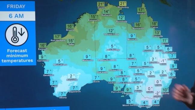 Frosty mornings will be felt in the east on Friday