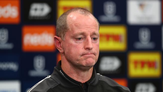 Wests Tigers coach Michael Maguire after the loss to the Titans. Picture: Chris Hyde/Getty