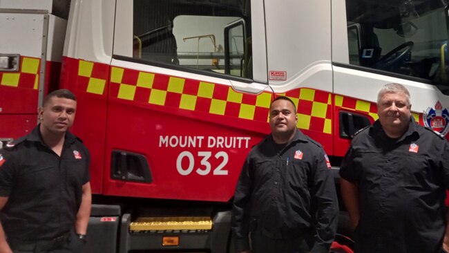 Mt Druitt FRNSW crew Mark Hunter (left), David Scholes (middle), Sinisa Kukor (right) and James Fenech (took the photo) who revived a man in Glendenning.