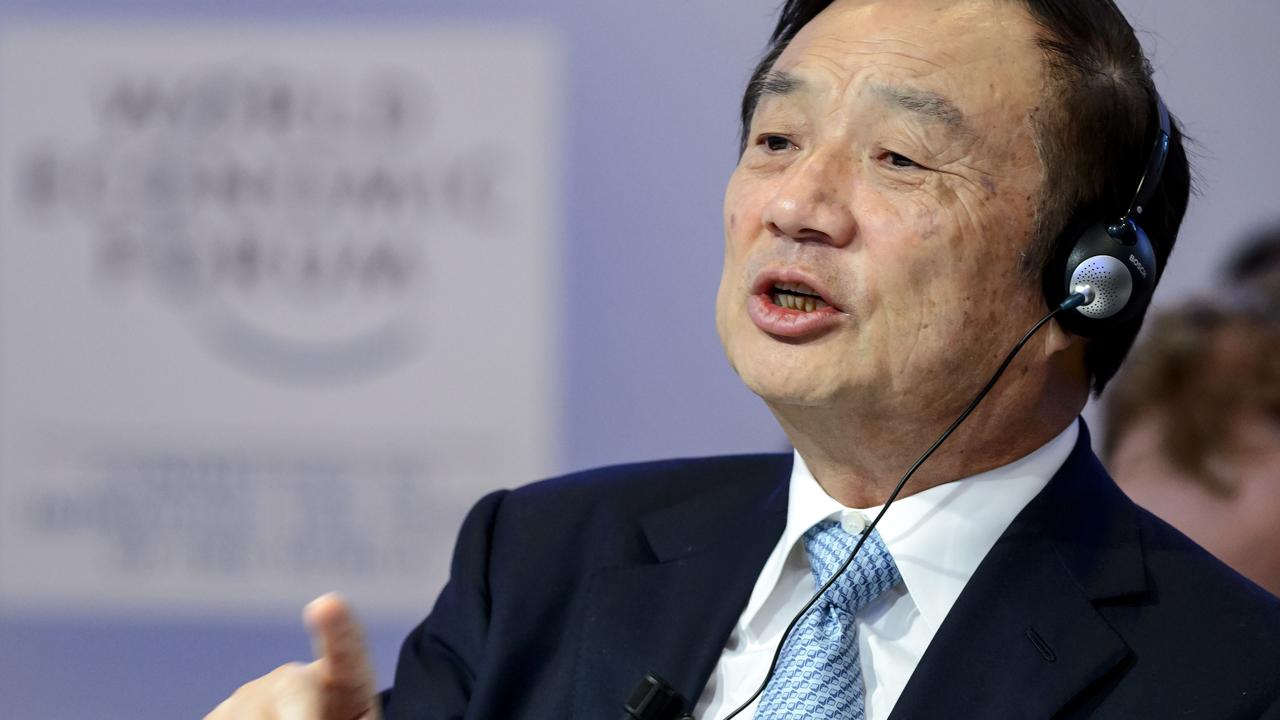 (FILES) This file picture taken on January 22, 2015 shows Huawei Founder and CEO Ren Zhengfei speaking during a session of the World Economic Forum (WEF) annual meeting in Davos. - The founder of Chinese telecom giant Huawei has hit back at US efforts to blacklist the company, saying defiantly that the world cannot do without Huawei and its "more advanced" technology. (Photo by FABRICE COFFRINI / AFP)