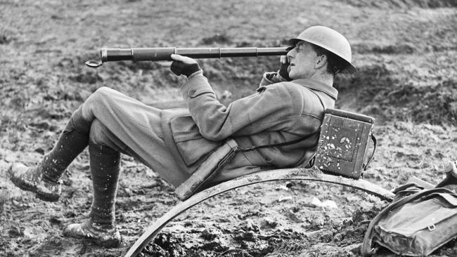 Charles Bean on the Western Front in France in February 1917. Picture: Australian War Memorial