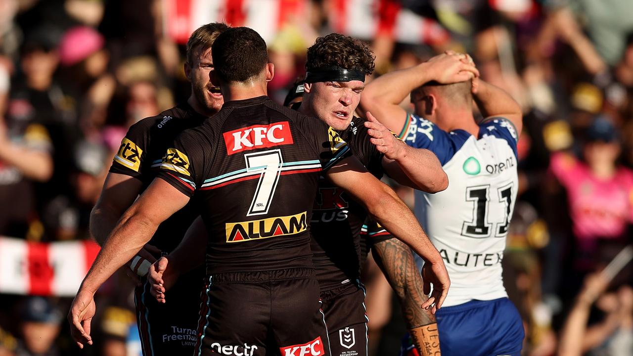 Liam Martin strolled through to score a first-half try thanks to an assist from Nathan Cleary who was missing a boot. Picture; Matt King/Getty Images