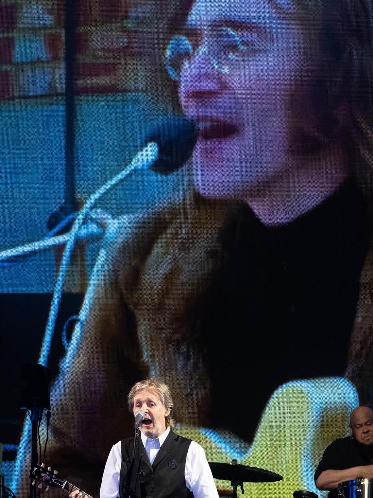 Paul McCartney performs with John Lennon. Picture: Harry Durrant/Getty Images)