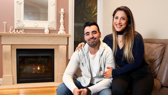 Michael Mittiga and partner Nazanin Raad bought their first home this year. Picture: Toby Zerna