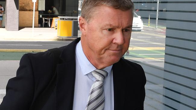 Former union boss Dave Hanna arrives at the District Court in Brisbane, Wednesday, February 20, 2019. Hanna, a former CFMEU Queensland secretary, is accused of forcing himself on a woman at her apartment in the northern suburb of Taigum on March 4, 2017. (AAP Image/Dan Peled) NO ARCHIVING