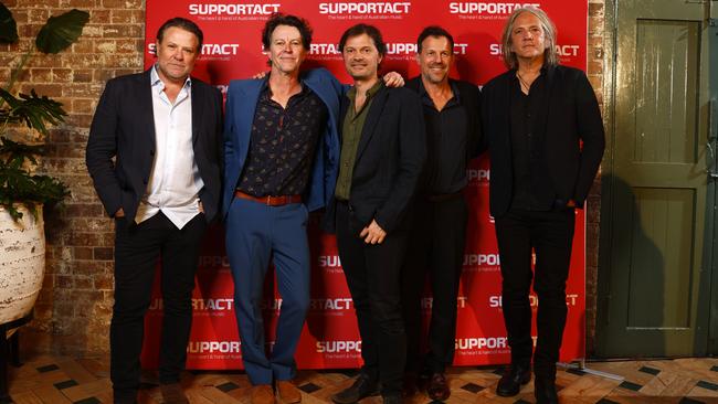 Powderfinger reunited for Music In The House, the annual Support Act industry fundraiser. Picture: Jonathan Ng