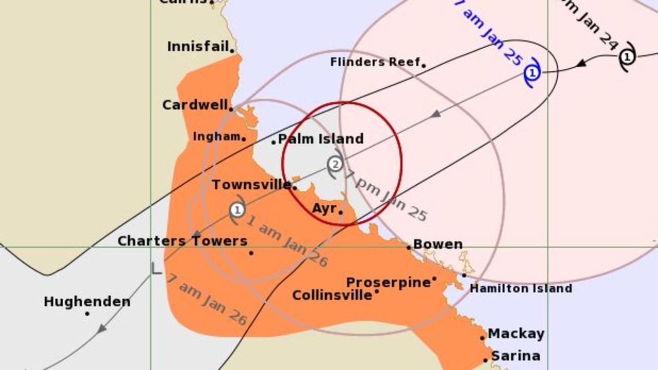 Earlier map of Kirrily’s approach. Picture: Supplied / BOM