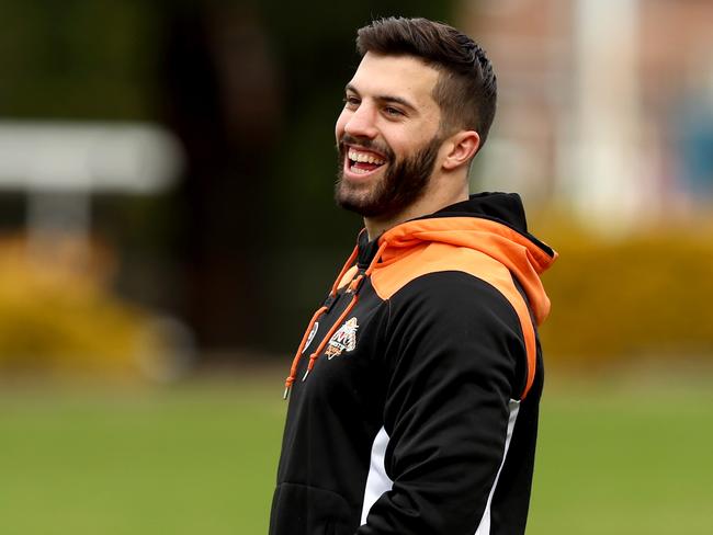 James Tedesco could go head-to-head against Jarryd Hayne next week. Picture: Gregg Porteous