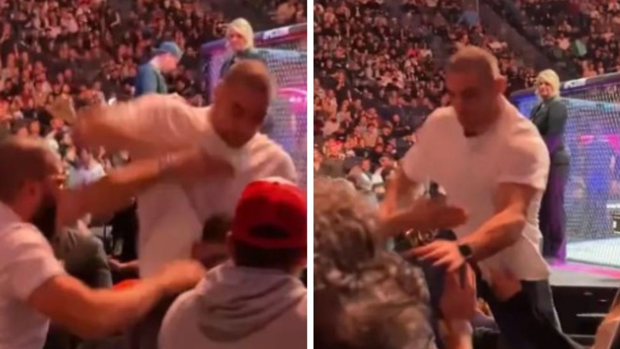 Wild UFC crowd brawl caught on camera