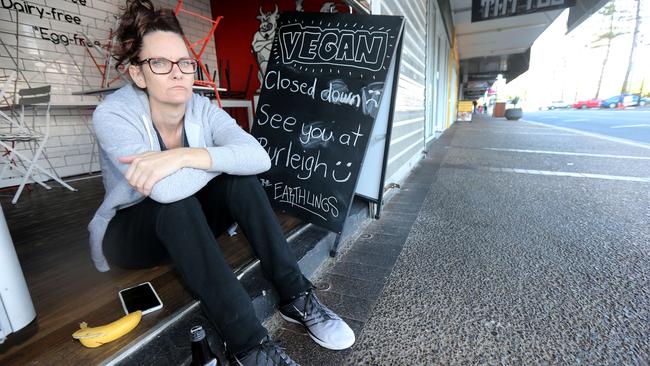 Teaki Page at her Vegan restaurant at Broadbeach, Feed The Earthlings is closing down due to a drop in trade. Picture Mike Batterham