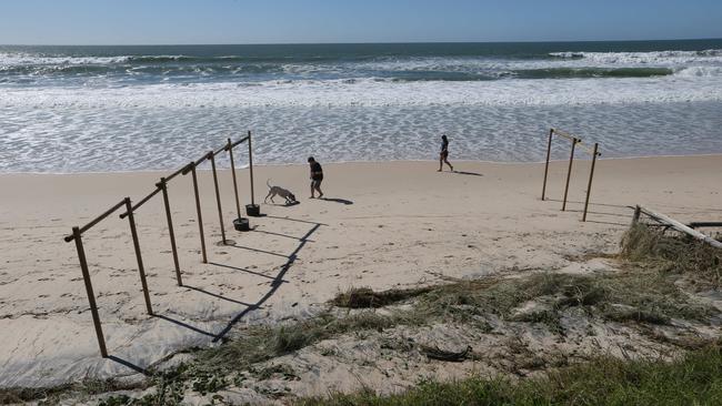 Land marked out as lost after erosion. Picture Glenn Hampson