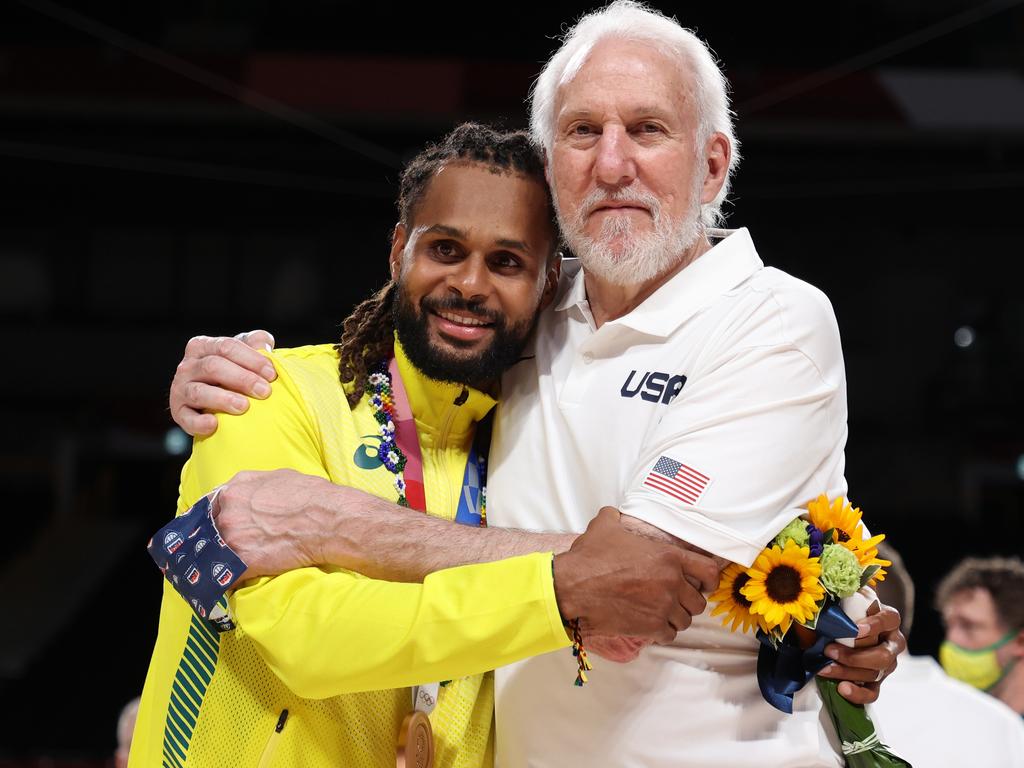 Mills and Popovich’s paths crossed several times at the Tokyo Olympics. (Photo by Gregory Shamus/Getty Images)