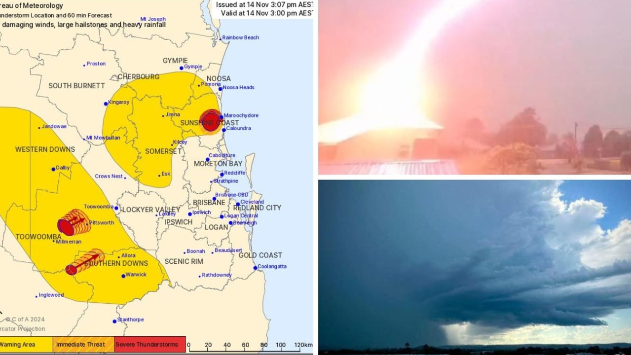 Trains halted, trees down, roads closed as supercell storm hammers Sunny Coast