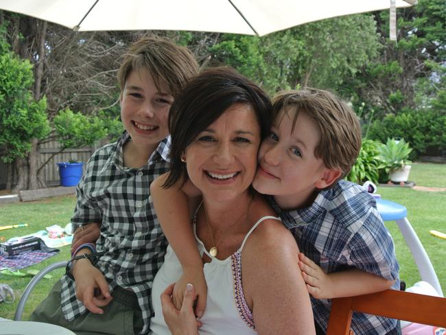 Kate with her children.