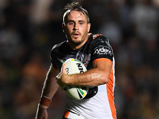 Josh Reynolds in action during a Tigers trial match.