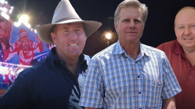 North Burnett show society presidents (from left) Peter Dingle, Paul Francis and Cameron Polzin.