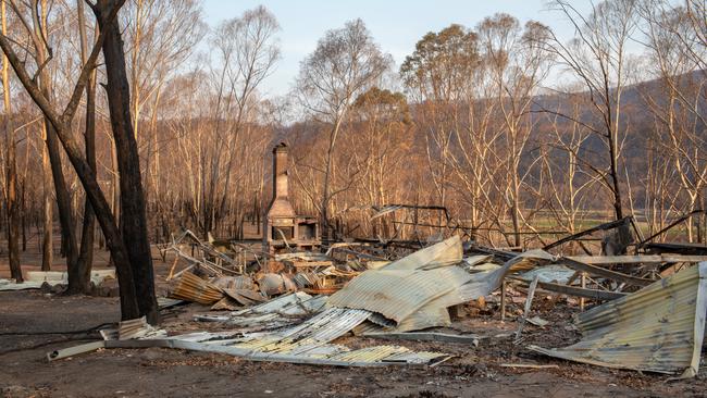 A home destroyed by fire in Kangaroo Valley. Picture: Getty Images