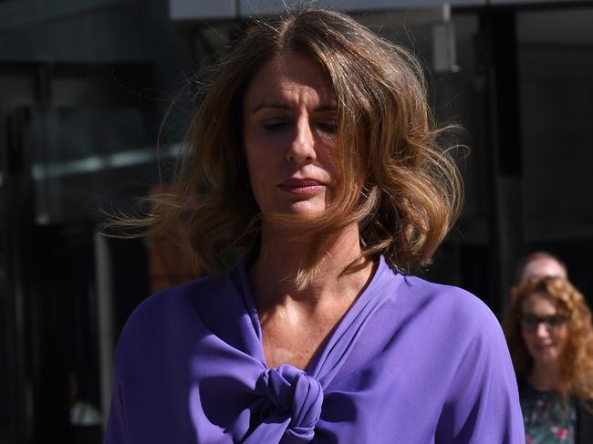 ANZ’s Chief Risk Officer Kylie Rixon leaves the Federal Court in Melbourne on Monday. Picture: James Ross