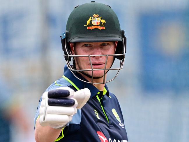 Australia's captain Steve Smith attends a practice session at the Galle International Cricket Stadium in Galle on January 26, 2025, ahead of the first Test cricket match between Sri Lanka and Australia. (Photo by Ishara S. KODIKARA / AFP)