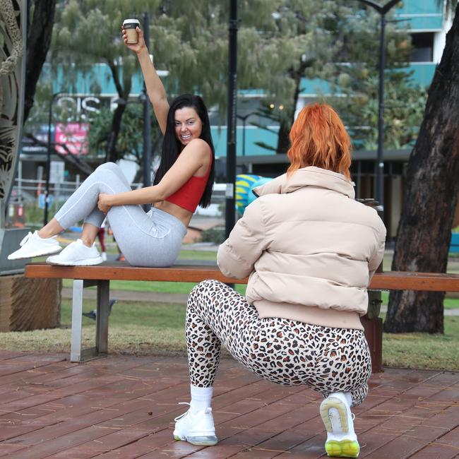 Day three of the Gold Coast lockdown. Keeping up with Instagram at Broadbeach. Picture Glenn Hampson