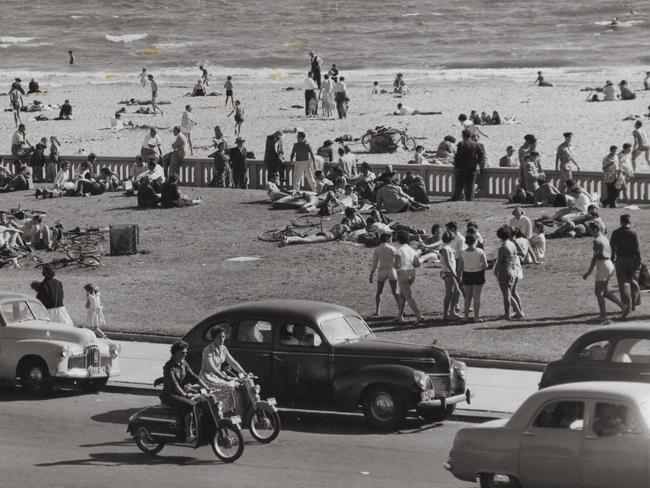 St Kilda Beach in 1957.