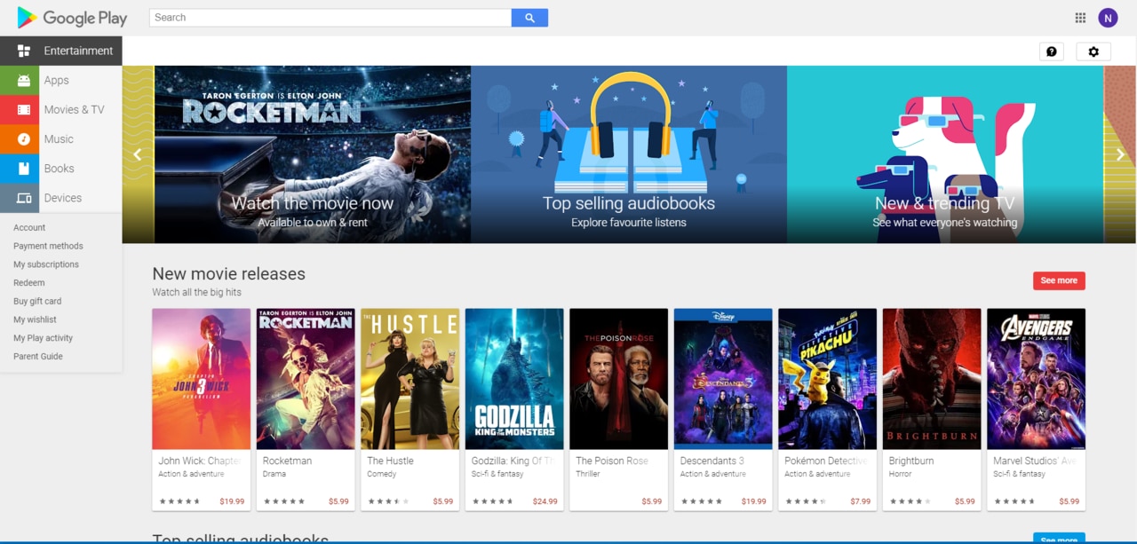 Rent from thousands of movies and TV shows on YouTube and Google Play.