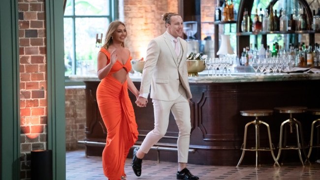 The couple seemed solid walking into the final dinner party. Source: Endemol Shine Australia (a Banijay Company) for the 9Network.