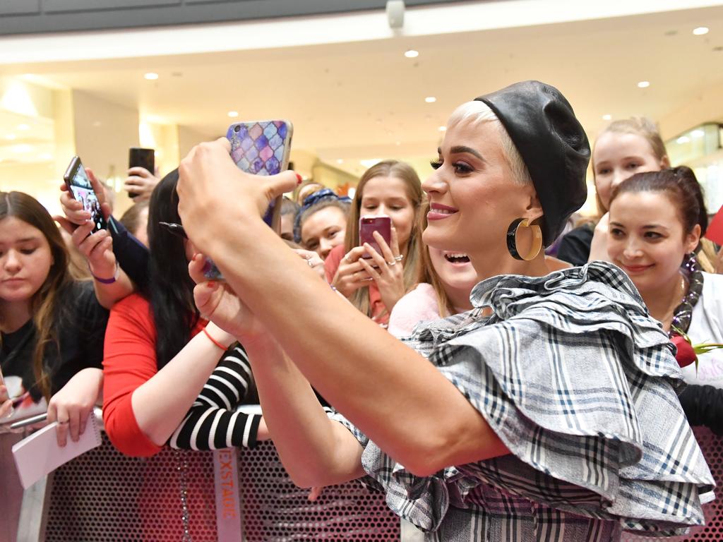 Katy Perry photographed at Westfield Marion, Adelaide on Sunday the 29th of July 2018. (AAP/ Keryn Stevens)