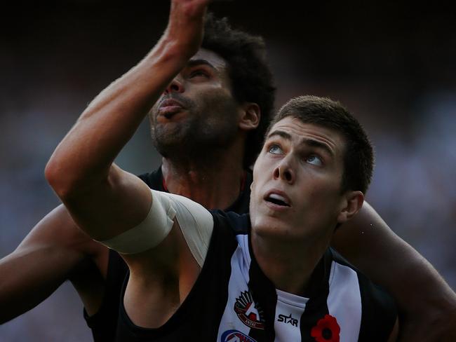 Mason Cox in action on Monday. Picture: Wayne Ludbey