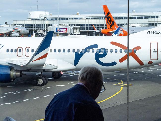 SYDNEY, AUSTRALIA. NewsWire Photos.July 30, 2024.Generics of Rex airlines at Sydney domestic airport. The Australian airline is forced into a trading halt amid questions about the airlineÃs future.Picture: NewsWire / Jeremy Piper