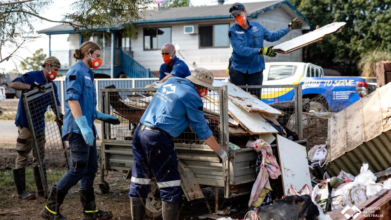 Disaster Relief Australia volunteers on the ground in Coraki, 2022, in the wake of the flood.