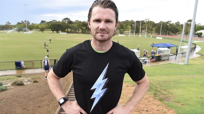 Patrick Dangerfield picked teammate Tom Hawkins in the AFLX draft. Picture: Alan Barber