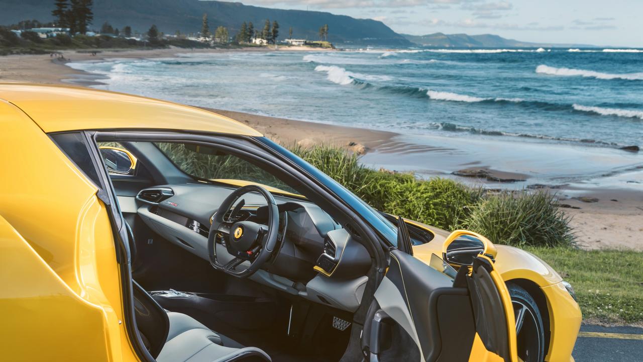 The Ferrari’s cabin is a hi-tech affair.