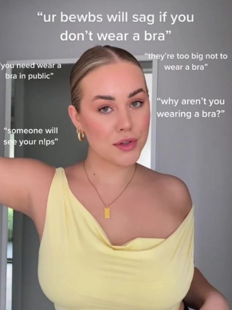 Australian woman with big boobs chooses to go braless for comfort