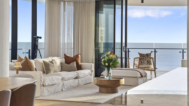 Sitting on the eighth level of an award-winning residential complex at Mermaid Beach, this luxury apartment sold for $4.4m in March. Picture: Supplied