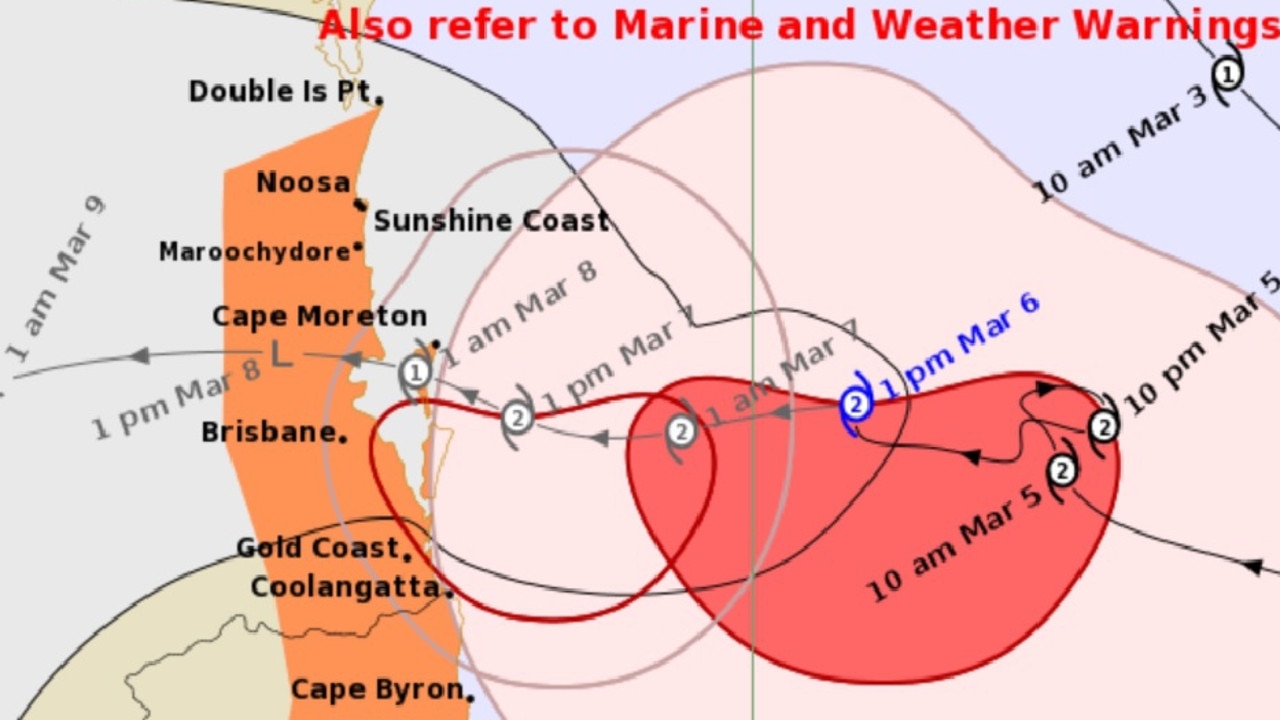 The latest track map issued by the Bureau on Thursday afternoon.