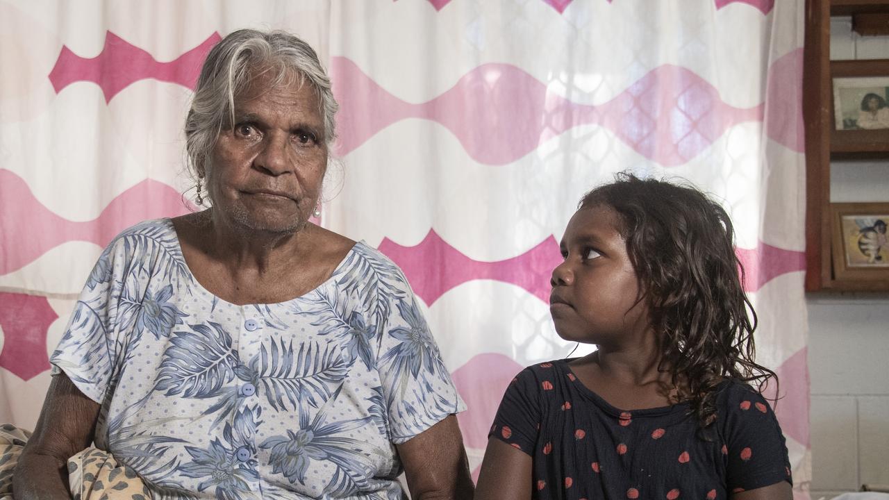 Elder Louisa Roughsey with her six-year-old great-granddaughter May. Picture: Brian Cassey