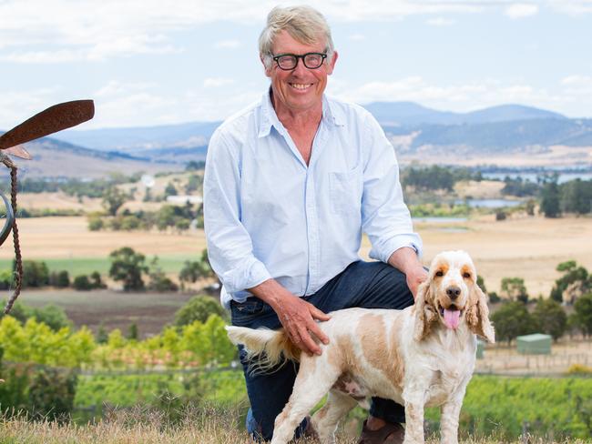 Retired Forensic Pathologist Dr Chris Lawrence at home in Richmond with his dog Honey.Picture: Linda Higginson