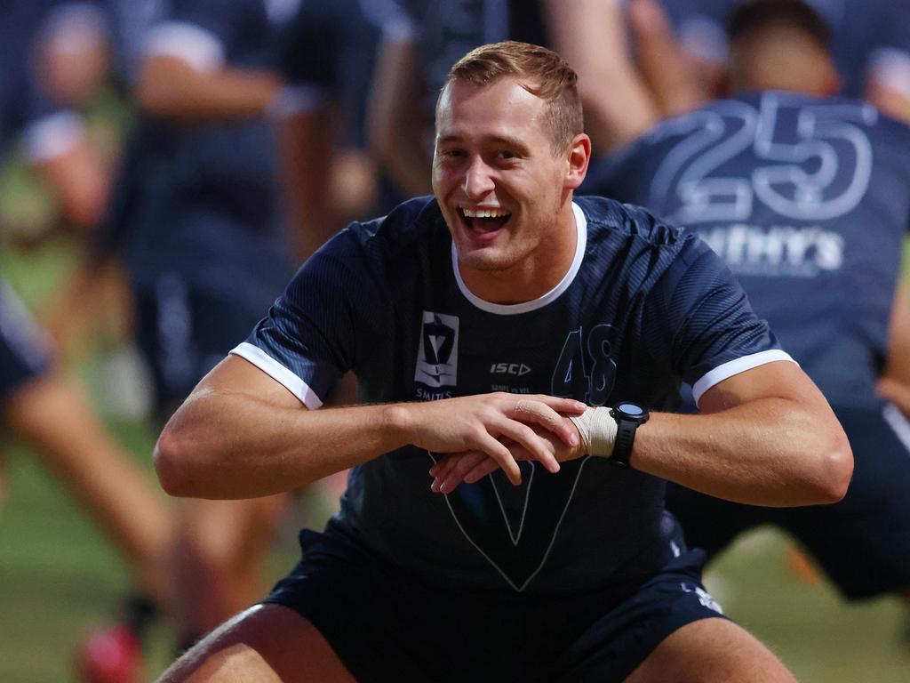 Nathan Kreuger is back on the draft radar. Picture: Graham Denholm/AFL Photos/via Getty Images