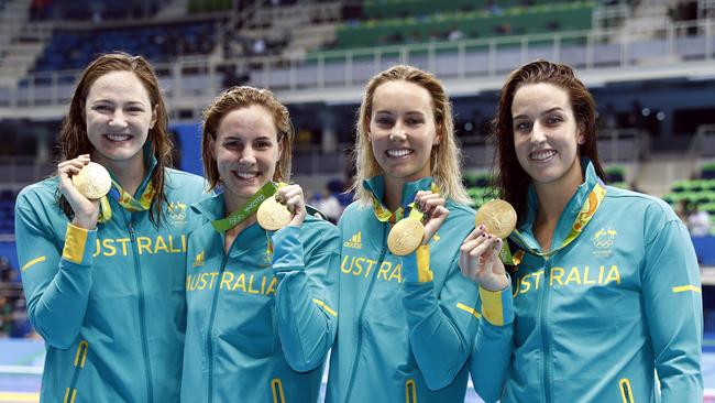 Cate Campbell, Bronte Campbell, Emma McKeon and Brittany Elmslie