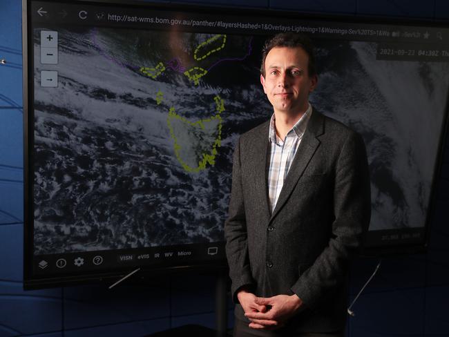 Simon Louis senior meteorologist with the Bureau of Meteorology. Picture: Nikki Davis-Jones