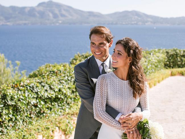 Rafael Nadal and Mery Perello were married over the weekend at a luxury hotel in Spain. Picture: Fundacion Rafa Nadal via Getty Images