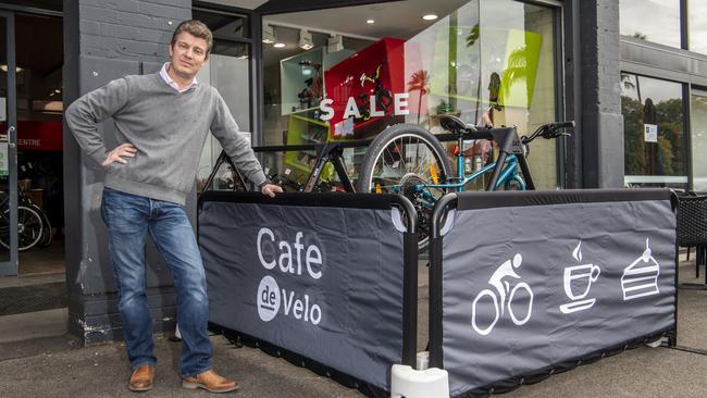 Marcel Govers recently opened Cafe de Velo next to his Bikeline store. Picture: Nev Madsen.